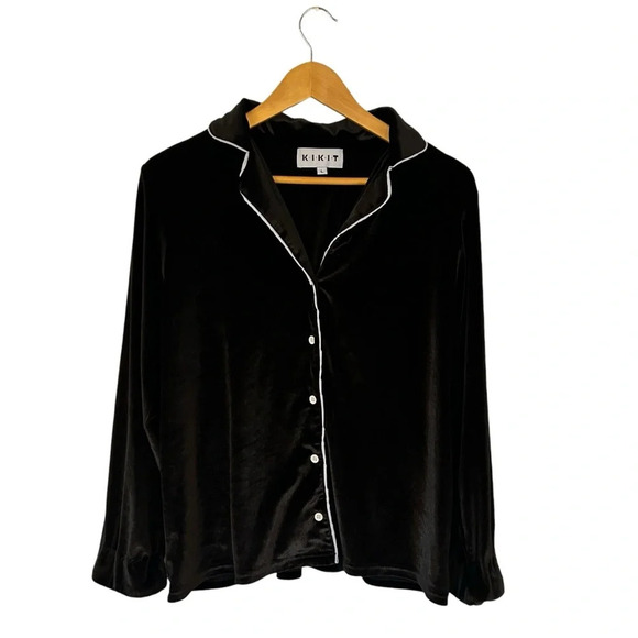 KIKIT Nordstrom Womans Luxurious Long Sleeve Sleepwear Velour Pj Set Size Large - Picture 7 of 9